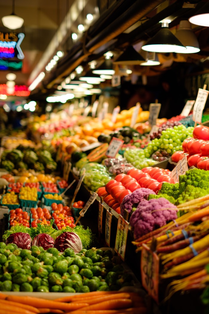 Colorful packaged goods in a store